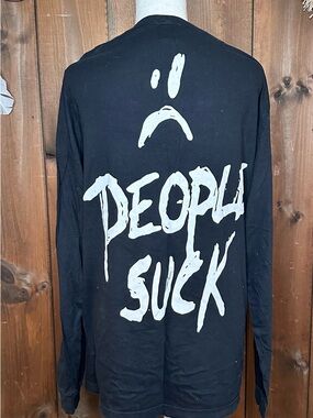 XXXTentacion ‘Bad’ -  'People Suck' print Black Long-Sleeve shirt size XL USED